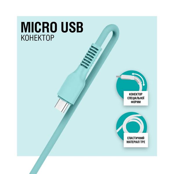 Кабель ACCLAB AL-CBCOLOR-M1MT USB - micro USB (M/M), 1.2 м, Mint (1283126518140) 1283126518140 фото