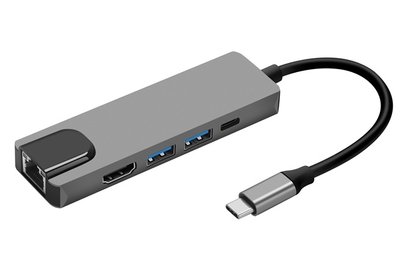 Док-станція ProLogix (PR-WUC-103B) 5 in 1 USB3.1 Type C to HDMI+2*USB3.0+USB C PD+Lan PR-WUC-103B фото