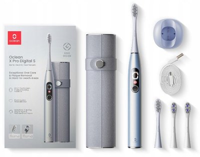 Розумна зубна електрощітка Oclean X Pro Digital Set Electric Toothbrush Glamour Silver (6970810552584) 6970810552584 фото