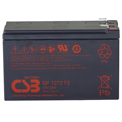 Акумуляторна батарея CSB 12V 7.2AH (GP1272, 28W) AGM GP1272F2(28W) фото