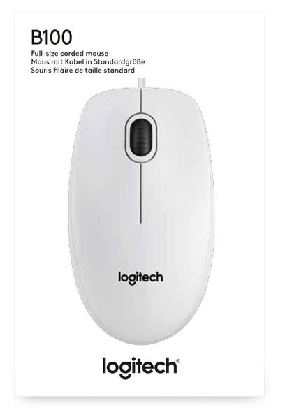 Миша Logitech B100 White (910-003360) 910-003360 фото