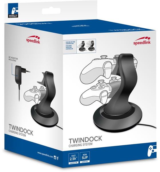 Зарядний пристрій SpeedLink TwinDock Charging System для Sony PS4 Black (SL-4511-BK) SL-4511-BK фото