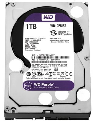Накопичувач HDD SATA 1.0TB WD Purple 5400rpm 64MB (WD10PURZ) WD10PURZ фото
