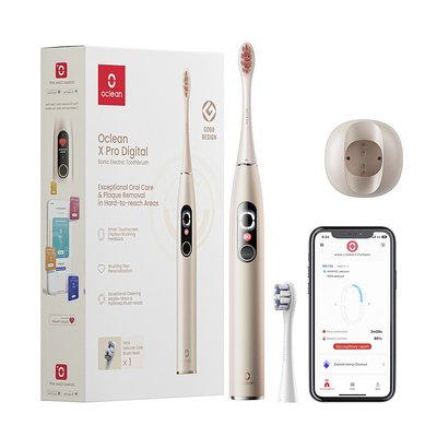 Розумна зубна електрощітка Oclean X Pro Digital Electric Toothbrush Champagne Gold (6970810552553) 6970810552553 фото