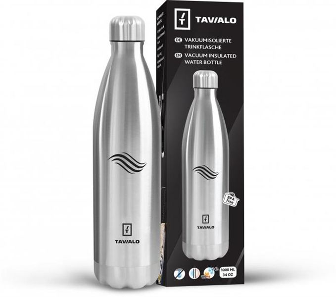 Термопляшка Tavialo 1000 мл сріблястий (191010109) 191010109 фото