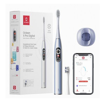 Розумна зубна електрощітка Oclean X Pro Digital Electric Toothbrush Glamour Silver (6970810552560) 6970810552560 фото
