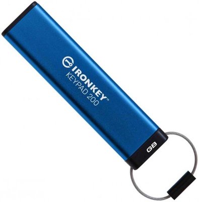 Флеш-накопичувач USB3.2 16GB Kingston IronKey Keypad 200 Type-A Blue (IKKP200/16GB) IKKP200/16GB фото