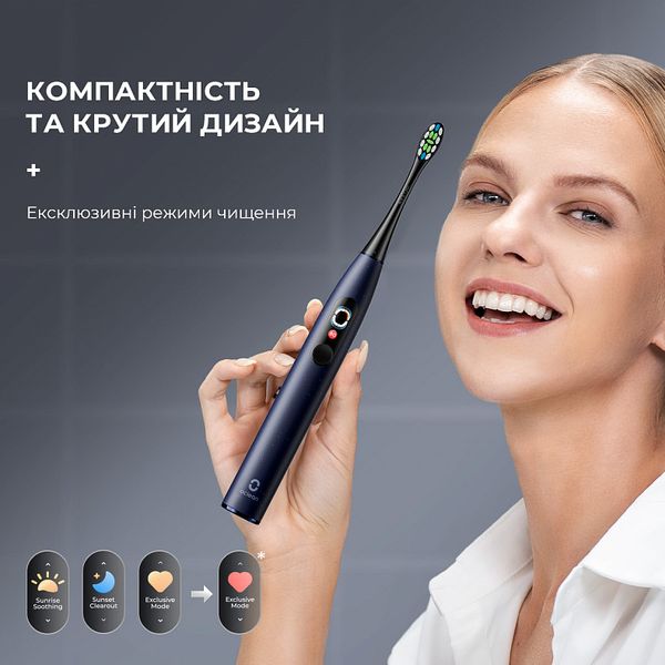 Розумна зубна електрощітка Oclean X Pro Digital Electric Toothbrush Dark Blue (6970810553482) 6970810553482 фото