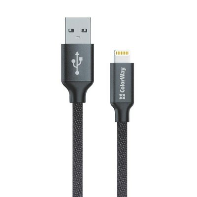 Кабель ColorWay USB - Lightning (M/M), 1 м, Black (CW-CBUL004-BK) CW-CBUL004-BK фото