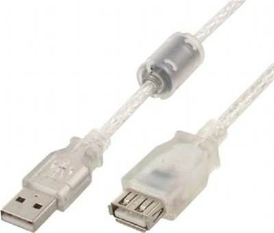 Кабель Cablexpert USB - USB V 2.0 (M/F), 1.8 м, феритовий фільтр, білий (CCF-USB2-AMAF-TR-6) CCF-USB2-AMAF-TR-6 фото