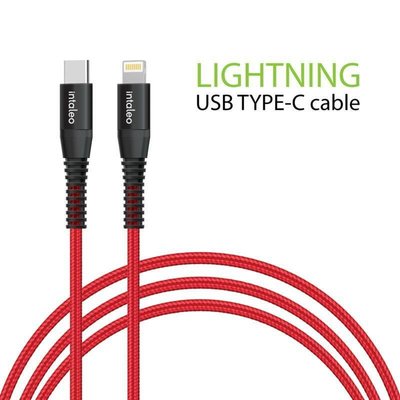Кабель Intaleo CBRNYTL1 USB Type-C - Lightning (M/M), 1.2 м, Red (1283126504129) 1283126504129 фото