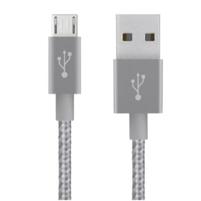 Кабель Mixit Metallic Belkin USB - micro USB (M/M), 3 м, Grey (F2CU021bt10-GRY) F2CU021bt10-GRY фото