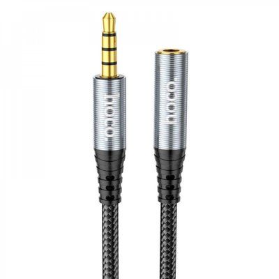 Аудіо-кабель Hoco UPA20 3.5мм - 3.5 мм (M/F), 2 м, Gray (UPA202G) UPA202G фото