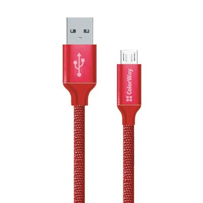Кабель ColorWay USB - micro USB (M/M), 1 м, Red (CW-CBUM002-RD) CW-CBUM002-RD фото