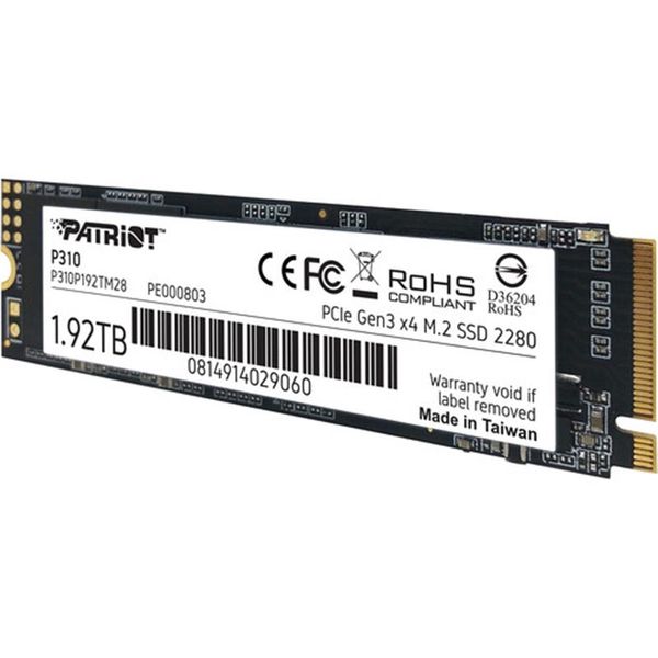 Накопичувач SSD 1.92TB Patriot P310 M.2 2280 PCIe NVMe 3.0 x4 TLC (P310P192TM28) P310P192TM28 фото