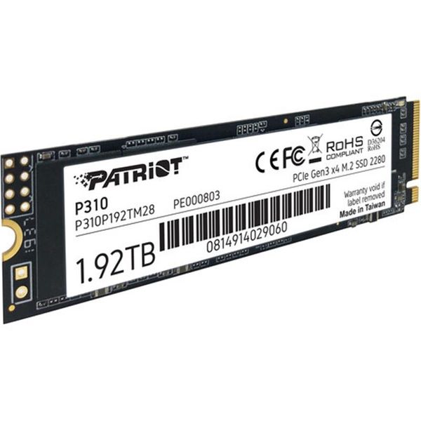 Накопичувач SSD 1.92TB Patriot P310 M.2 2280 PCIe NVMe 3.0 x4 TLC (P310P192TM28) P310P192TM28 фото