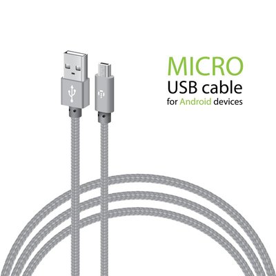 Кабель Intaleo CBGNYM2 USB - micro USB (M/M), 2 м, Grey (1283126477683) 1283126477683 фото