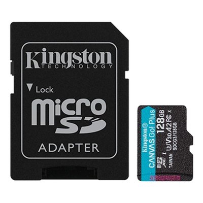 Карта пам`яті MicroSDXC 128GB UHS-I/U3 Class 10 Kingston Canvas Go! Plus R170/W90MB/s + SD-адаптер (SDCG3/128GB) SDCG3/128GB фото