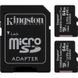 Карта пам`яті MicroSDXC 2x64GB UHS-I Class 10 Kingston Canvas Select Plus R100MB/s + SD-адаптер (SDCS2/64GB-2P1A) SDCS2/64GB-2P1A фото 1