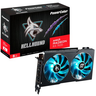 Відеокарта AMD Radeon RX 7600 8GB GDDR6 Hellhound PowerColor (RX 7600 8G-L/OC) RX 7600 8G-L/OC фото
