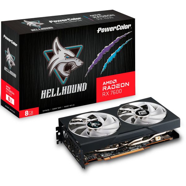 Відеокарта AMD Radeon RX 7600 8GB GDDR6 Hellhound PowerColor (RX 7600 8G-L/OC) RX 7600 8G-L/OC фото