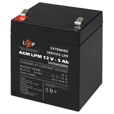 Акумуляторна батарея LogicPower 12V 5AH (LPM 12 - 5.0 AH) AGM LP3861 фото