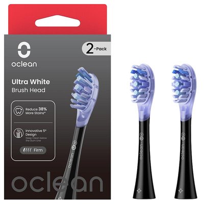 Насадка для зубної електрощітки Oclean UW02 B02 Ultra White Brush Head Black (2 шт) (6970810553550) 6970810553550 фото