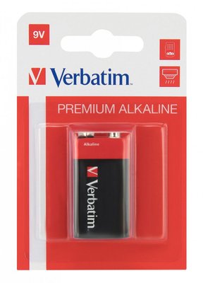 Батарейка Verbatim Alkaline Krona/6LR61 9V BL 1шт 49924_usd фото
