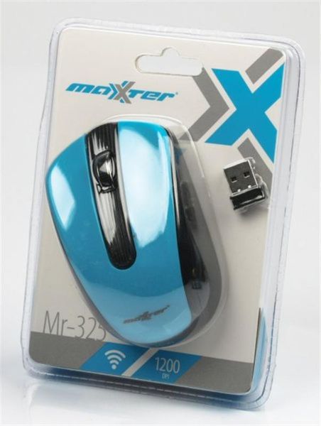 Миша бездротова Maxxter Mr-325-B Blue USB Mr-325-B фото