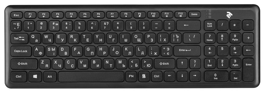 Клавіатура бездротова 2E KS230 Slim WL Ukr Black (2E-KS230WB) 2E-KS230WB фото