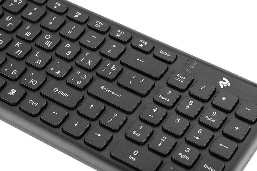 Клавіатура бездротова 2E KS230 Slim WL Ukr Black (2E-KS230WB) 2E-KS230WB фото