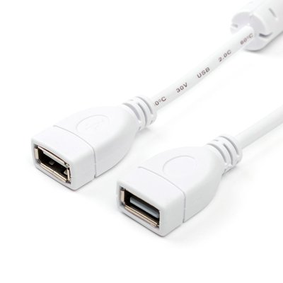 Кабель Atcom USB - USB V 2.0 (F/F), 1.8 м, white (15647) 15647 фото