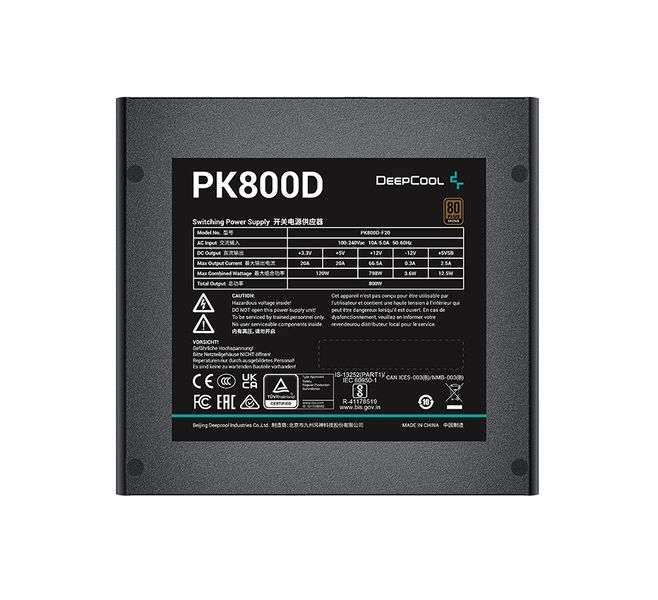 Блок живлення DeepCool PK800D (R-PK800D-FA0B-EU) 800W R-PK800D-FA0B-EU фото