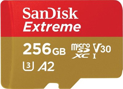 Карта пам`ятi MicroSDXC 256GB C10 UHS-I SanDisk Extreme V30 U3 R190/W130MB/s + SD (SDSQXAV-256G-GN6MA) SDSQXAV-256G-GN6MA фото