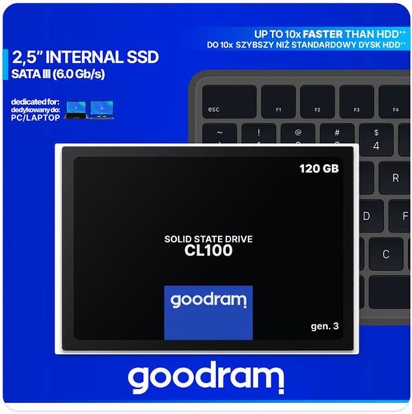 Накопичувач SSD 120GB Goodram CL100 GEN.3 2.5" SATAIII TLC (SSDPR-CL100-120-G3) SSDPR-CL100-120-G3 фото