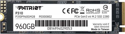 Накопичувач SSD 960GB Patriot P310 M.2 2280 PCIe NVMe 3.0 x4 TLC (P310P960GM28) P310P960GM28 фото