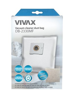 Мішки Vivax Home для пилососу синт. 4шт/уп + фільтр 13х15см (DB-2330MF) DB-2330MF фото