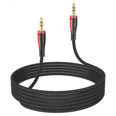 Аудіо-кабель Borofone BL14 3.5 мм - 3.5 мм (M/M), 2 м, чорний (BL14B2) BL14B2 фото