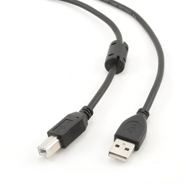 Кабель Cablexpert USB - USB Type-B V 2.0 (M/M), 3.0 м, Феритовий фільтр, чорний (CCF-USB2-AMBM-10) CCF-USB2-AMBM-10 фото