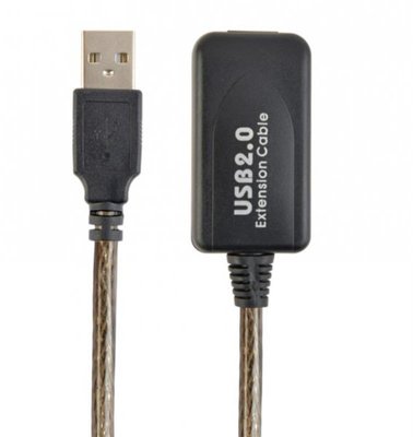 Кабель Cablexpert USB - USB V 2.0 (M/F), активний подовжувач, 10 м, чорний (UAE-01-10M) UAE-01-10M фото