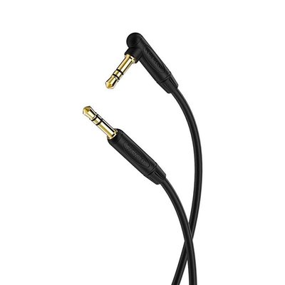 Аудіо-кабель Borofone BL4 3.5 мм - 3.5 мм (M/M), 1 м, кутовий, чорний (BL4B) BL4B фото