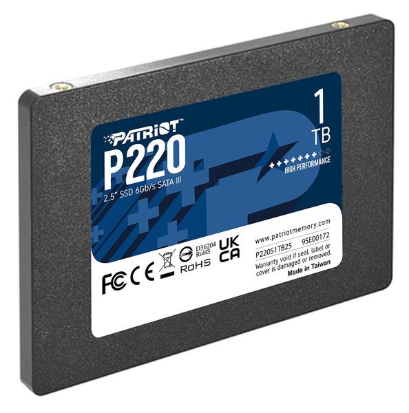 Накопичувач SSD 1TB Patriot P220 2.5" SATAIII TLC (P220S1TB25) P220S1TB25 фото