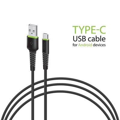Кабель Intaleo CBFLEXT0 USB - USB Type-C (M/M), 0.2 м, Black (1283126487446) 1283126487446 фото