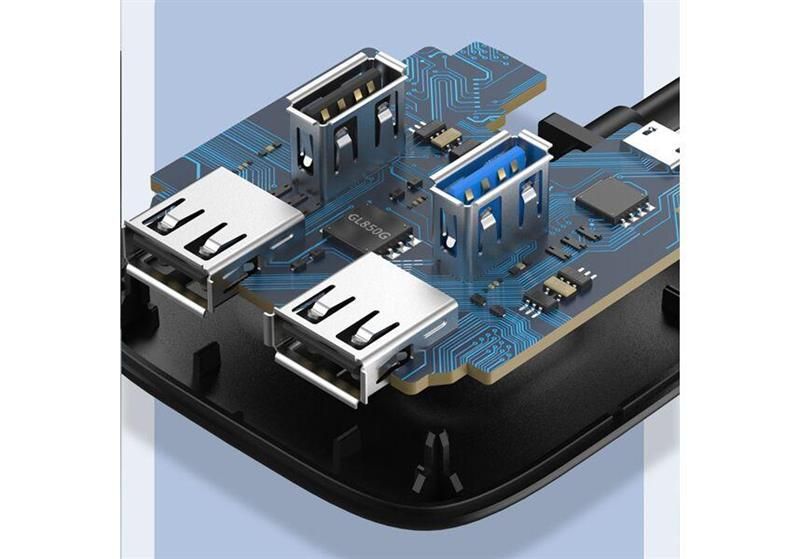 Концентратор USB Cabletime 4-Ports, USB3.0 + USB2.0 + Micro B з живленням (CB43B) CB43B фото