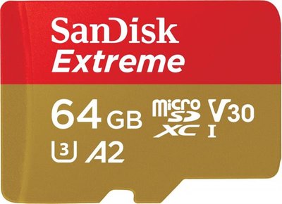 Карта пам`ятi MicroSDXC 64GB C10 UHS-I SanDisk Extreme V30 U3 R170/W80MB/s + SD (SDSQXAH-064G-GN6MA) SDSQXAH-064G-GN6MA фото