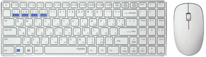 Комплект (клавіатура, мишка) Rapoo 9300M Wireless White 9300M White фото