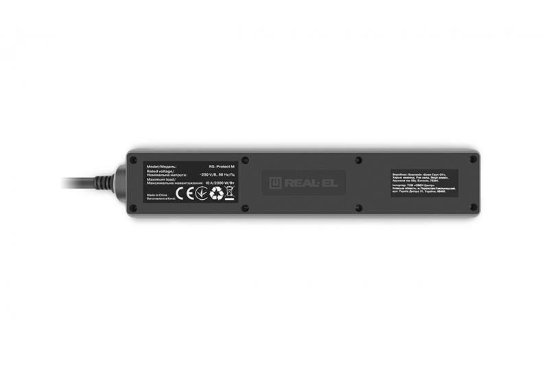 Фільтр живлення REAL-EL RS-Protect M 1.8м Black (EL122300026) EL122300026 фото