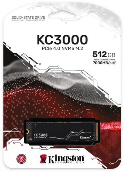 Накопичувач SSD 512GB Kingston KC3000 M.2 2280 PCIe 4.0 x4 NVMe 3D TLC (SKC3000S/512G) SKC3000S/512G фото