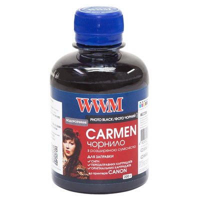 Чорнило WWM Universal Carmen для Сanon серій PIXMA iP/iX/MP/MX/MG Black (CU/PB) 200г CU/PB фото