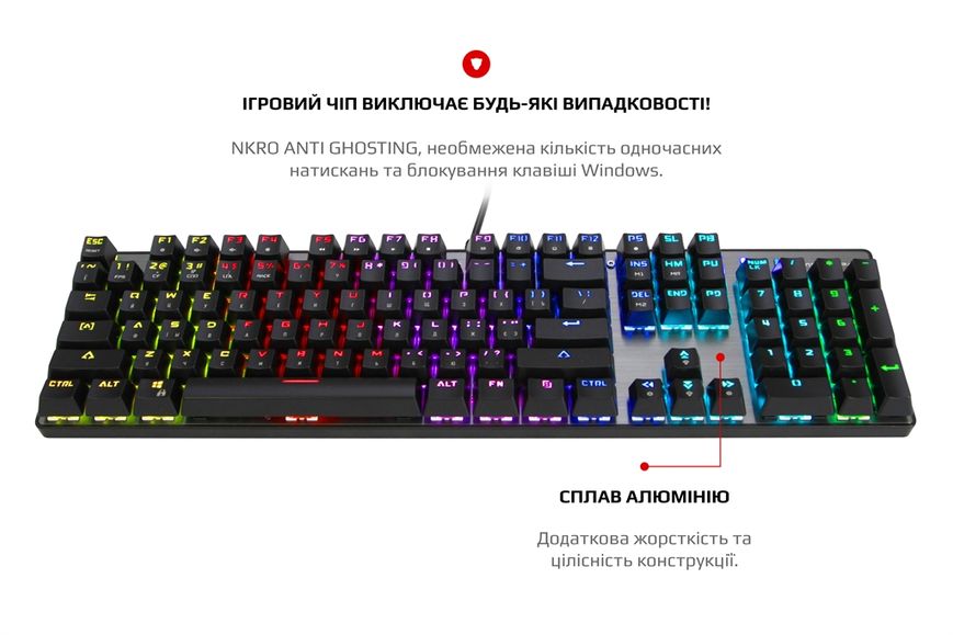 Комплект (клавіатура, мишка) Motospeed CK888 Outemu Red (mtck888mr) Silver/Black USB mtck888mr фото